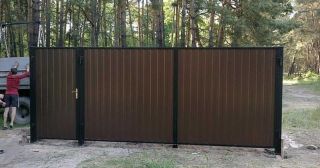 Купить распашные ворота из профнастила Чапаевск, цена от 2772 руб.